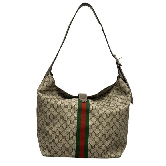 Auth GUCCI GG Supreme,New Jackie,Shelly 758684 Beige Brown PVC Leather - Picture 2 of 16